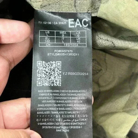 Guess Shirt Mens Size Large Green Frankie Camo Button Up Cotton Casual - Picture 6 of 9